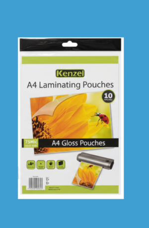 Kenzel A4 75 Micron Gloss Laminating Pouches (10 Pack)