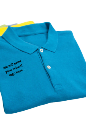 A Pack of 5 Custom Printed School Polo Shirts - High-Quality Cotton Blend - Available in Multiple Colors