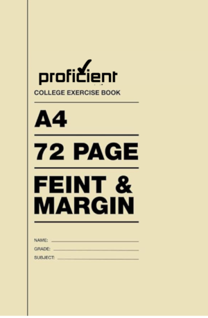 Proficient Soft Cover - A4 - Exercise Books - Feint & Margin - 72 Pages - 10 Pack