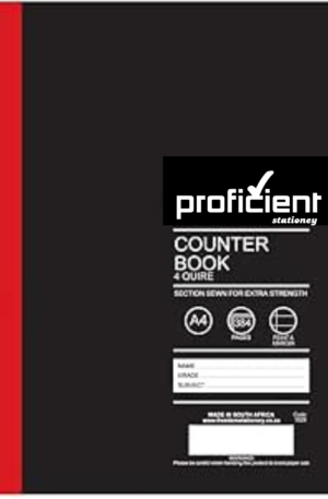 A Pack of 5 Proficient Hard Cover - A4 - Counter Book - 4 Quire - Feint & Margin - 384 Pages